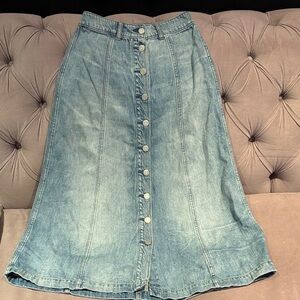 Gap Denim Button-Front A-Line Skirt